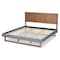 Baxton Studio Gabriela Grey Upholstered and Ash Walnut Wood King Size Platform Bed 164-9415-9427 - alternate 8
